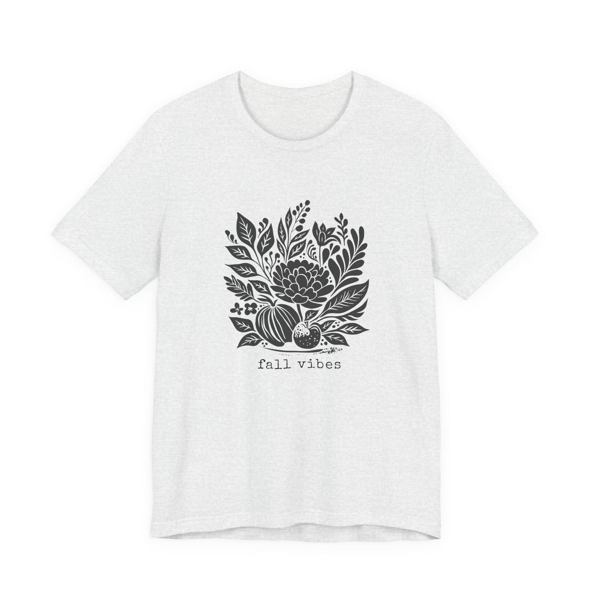 Fall Vibes Botanical Illustration Tee | Autumn Leaf Bouquet T-Shirt