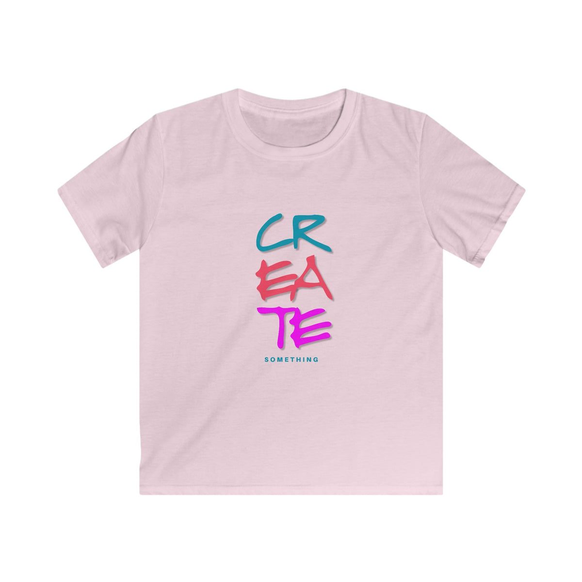 Create Something Kids Tee | Colorful Brush Lettering, Art Encouragement