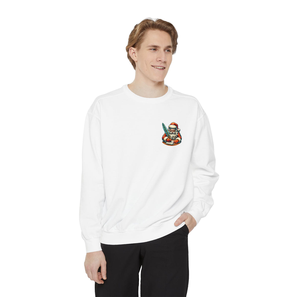Christmas Sweatshirt Funny Naughty Santa Letter | Vintage Santa Coal In Stocking Comfort Colors Crewneck