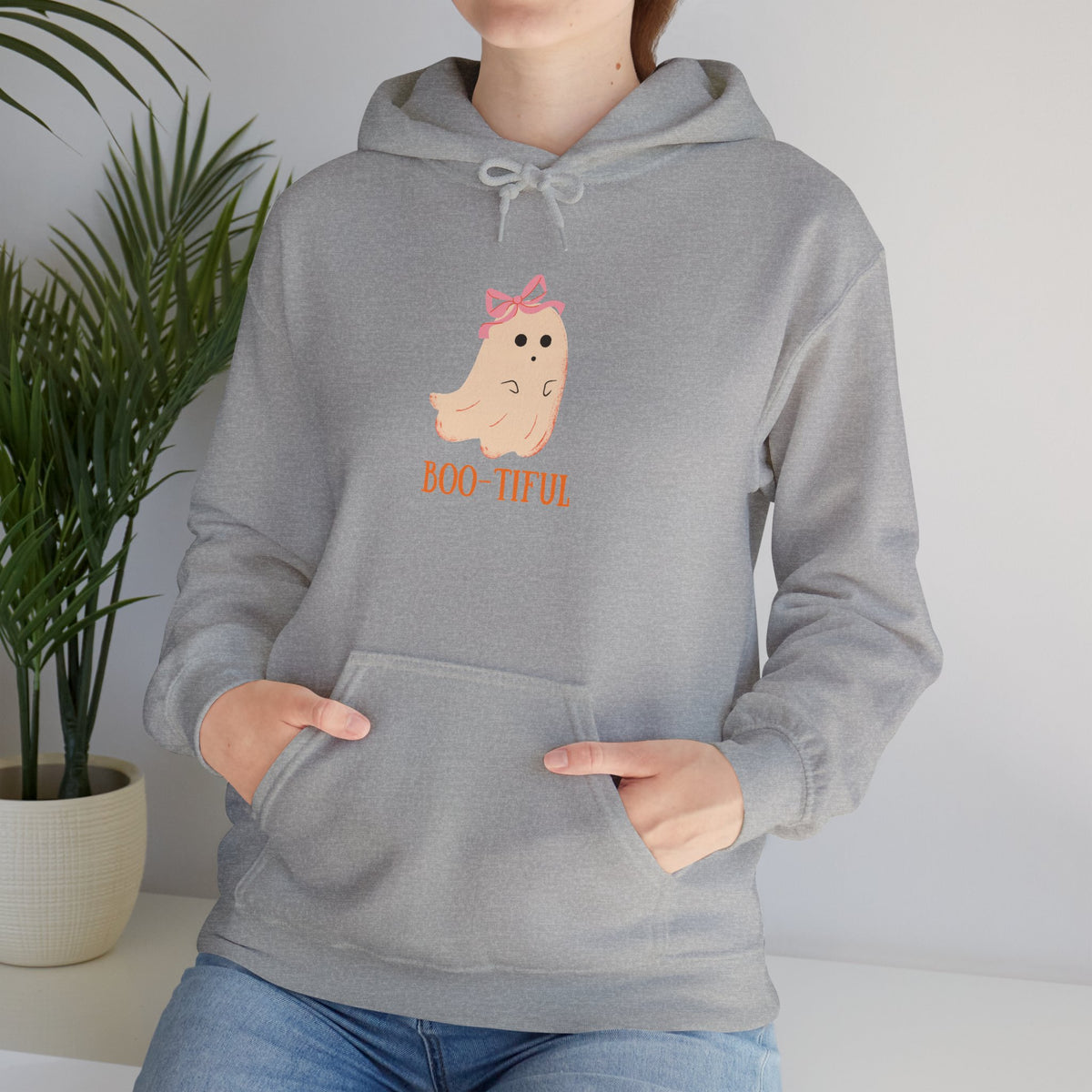 Cute Ghost "Boo-tiful" Hoodie | Halloween Ghost Illustration