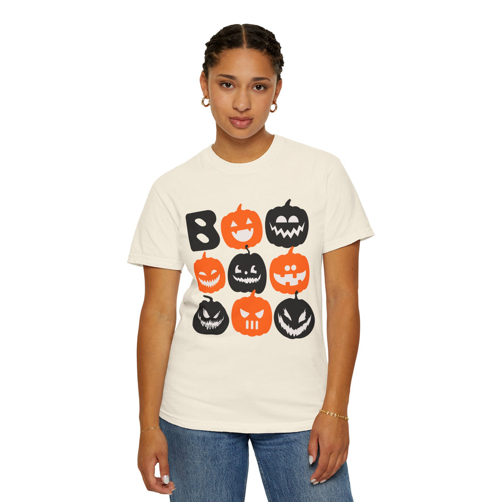 Jack-o-Lantern Faces T-shirt | Halloween Pumpkins Boo Pattern