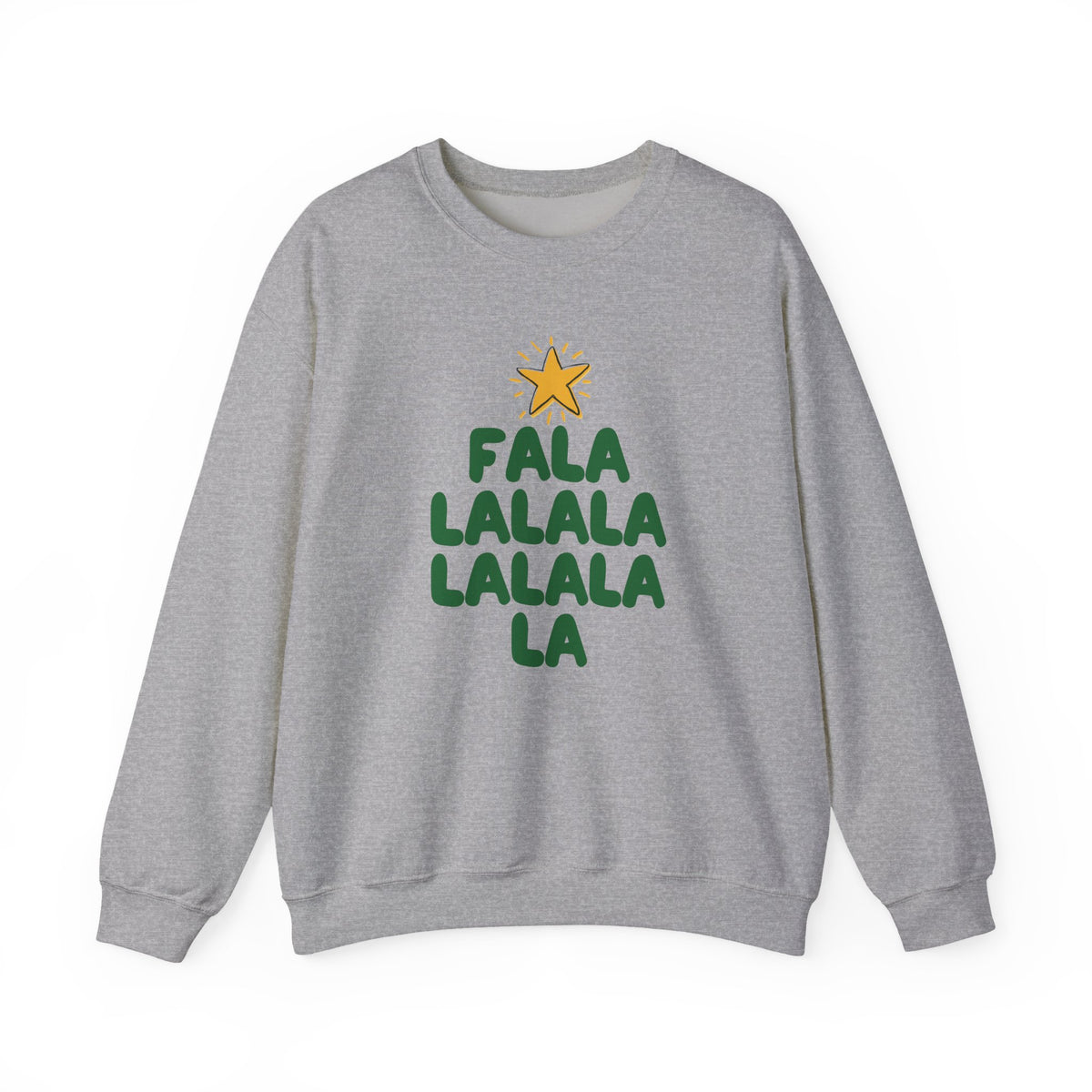 Christmas Sweatshirt Tree Design| Festive Cute Fala Lalala Christmas Tree with Star Crewneck