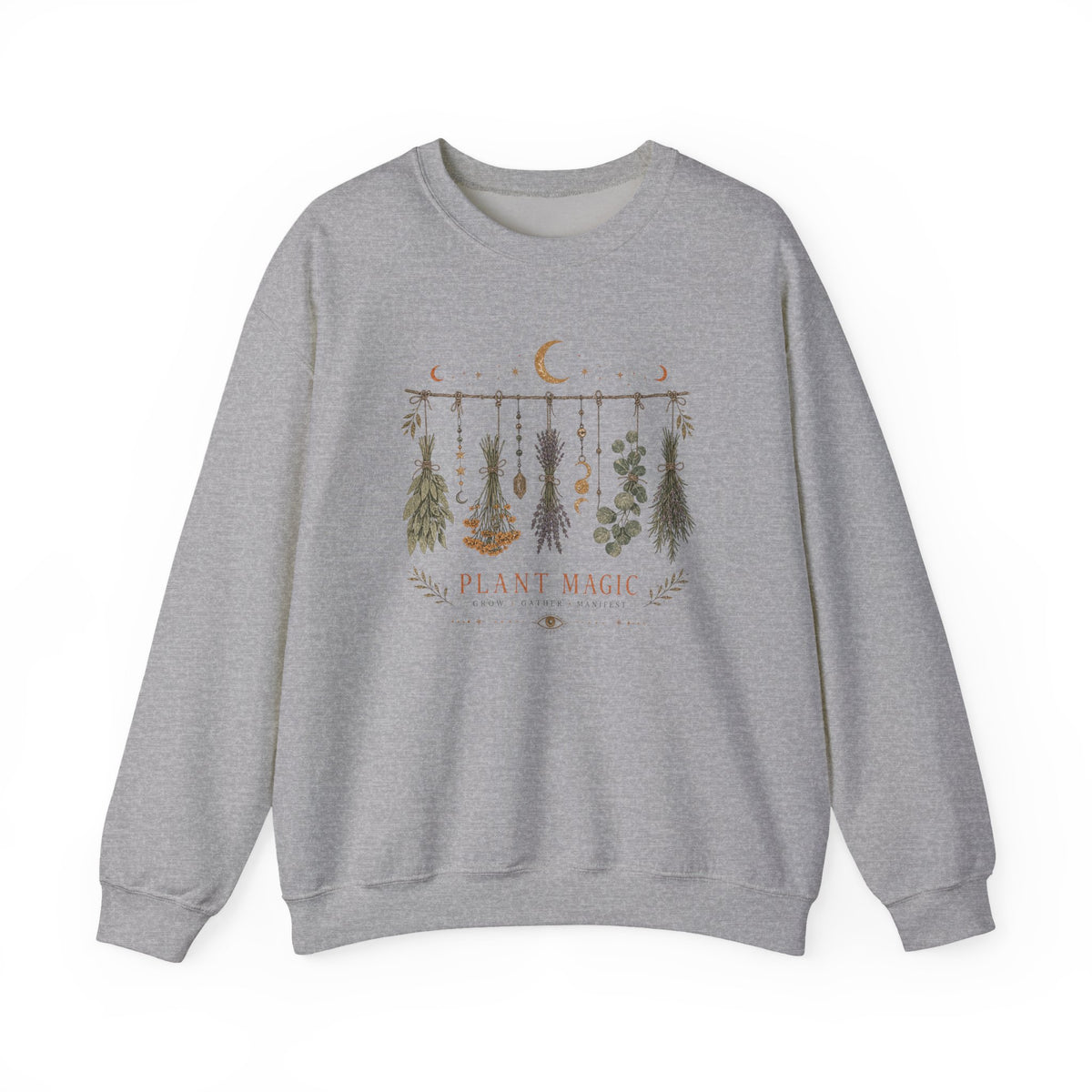 Plant Magic hanging herbs design Sweatshirt | Botanical Moon Illustration