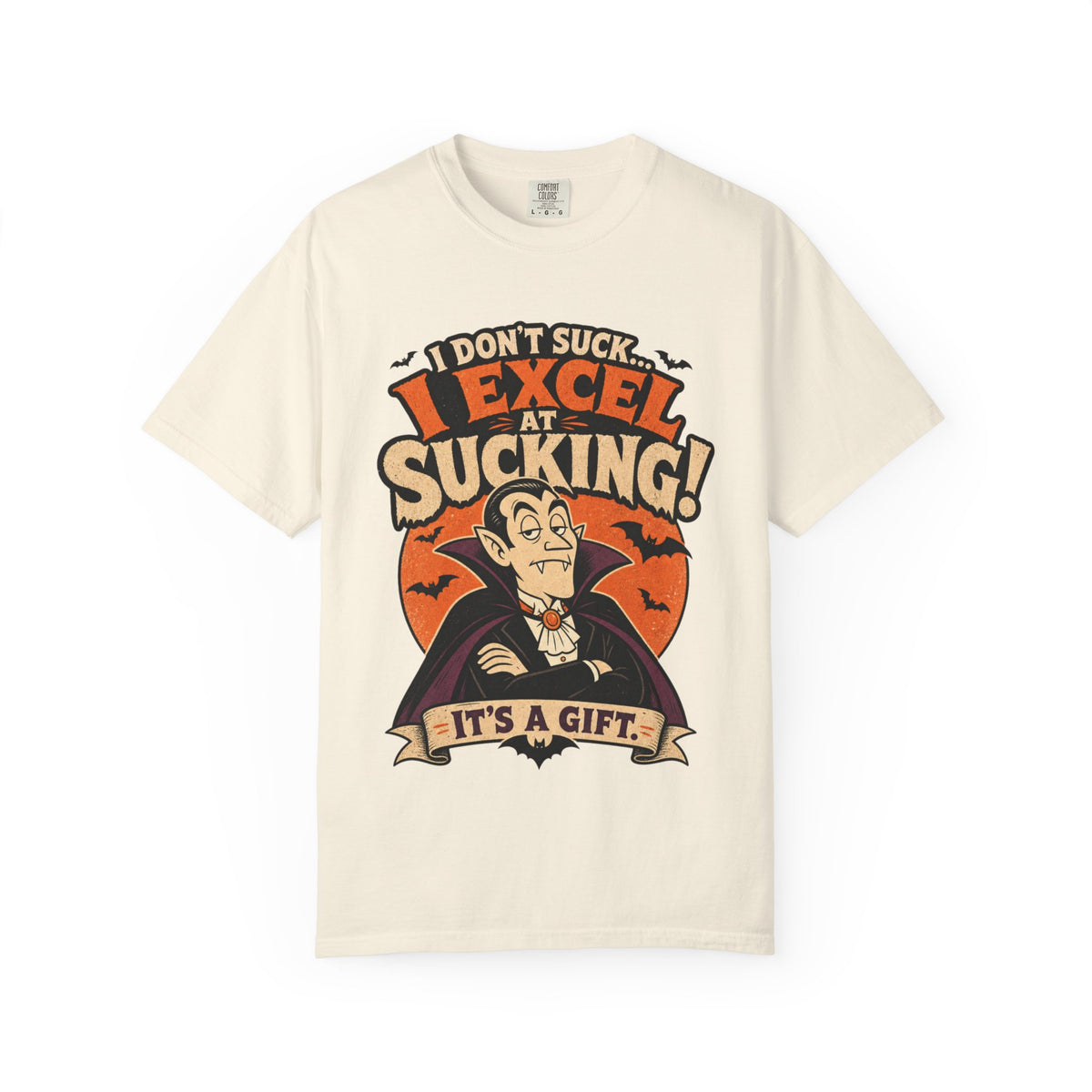 I Don't Suck I Excel At Sucking Vampire Illustration T-shirt