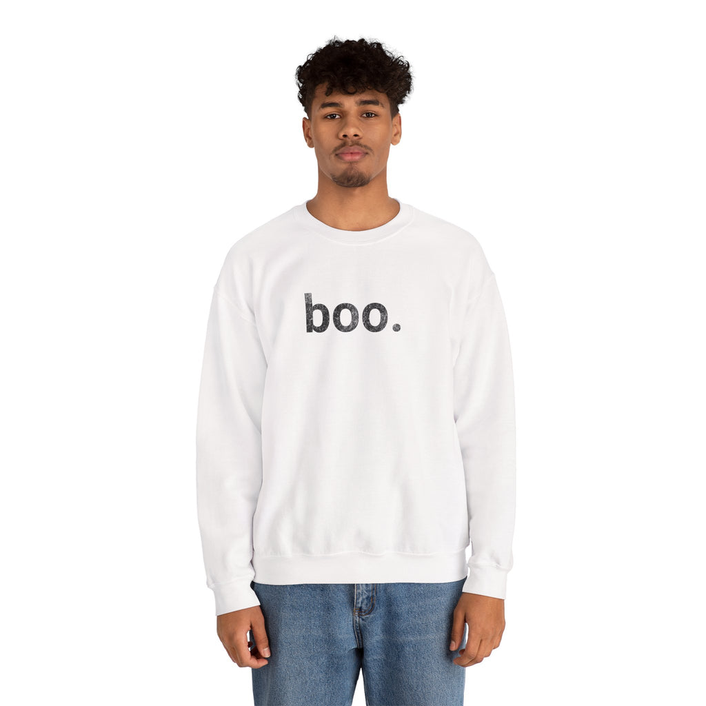 boo distressed sweatshirt | Minimal Halloween Text Design