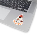 Cute Ghost with Pumpkin and Drink Sticker | Halloween Kiss-Cut Sticker