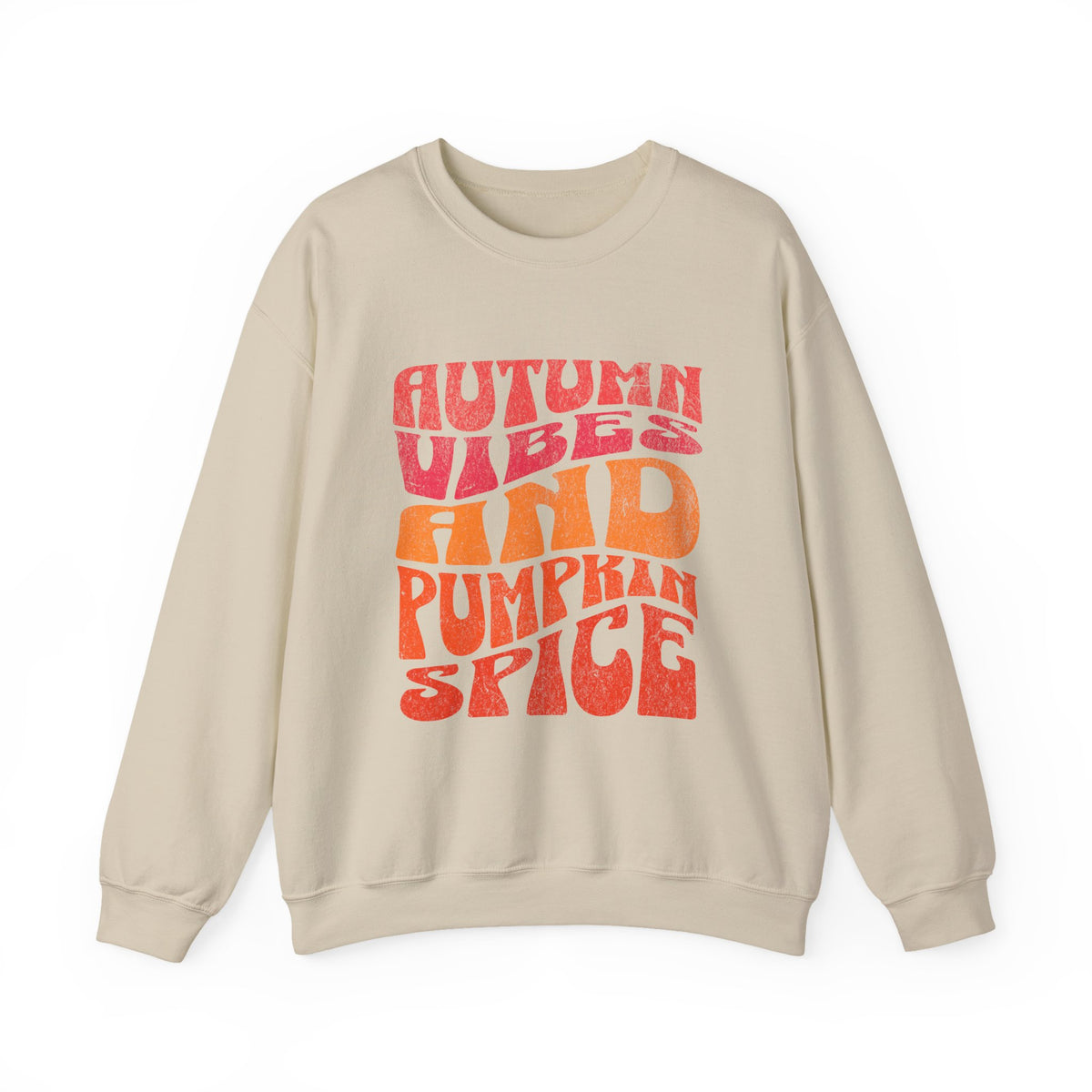 Autumn Vibes and Pumpkin Spice Sweatshirt | Fall Typography Crewneck