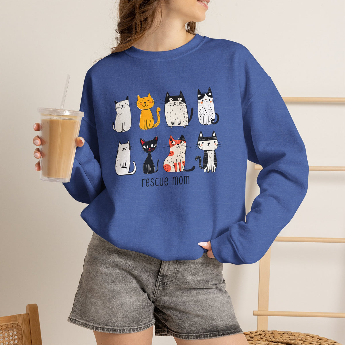 Rescue Mom Cats sweatshirt | Cat Mom Crewneck, Animal Rescue Shirt