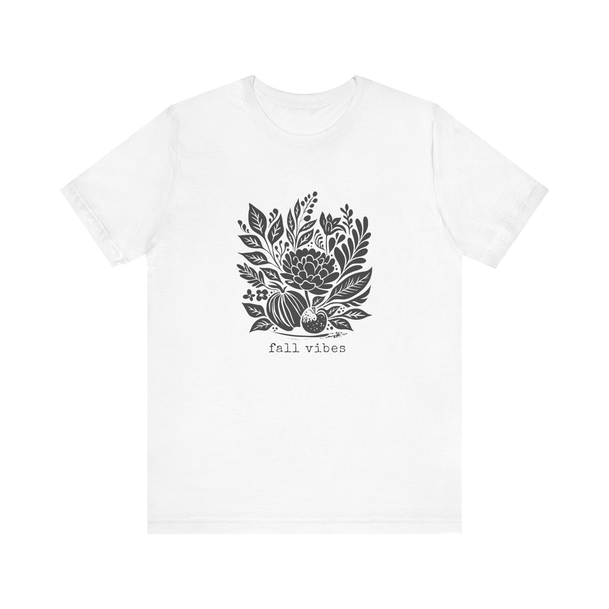 Fall Vibes Botanical Illustration Tee | Autumn Leaf Bouquet T-Shirt