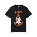 Cute Ghost in Beanie Happy Halloween Comfort Colors T-Shirt | Trick-or-Treat Tee