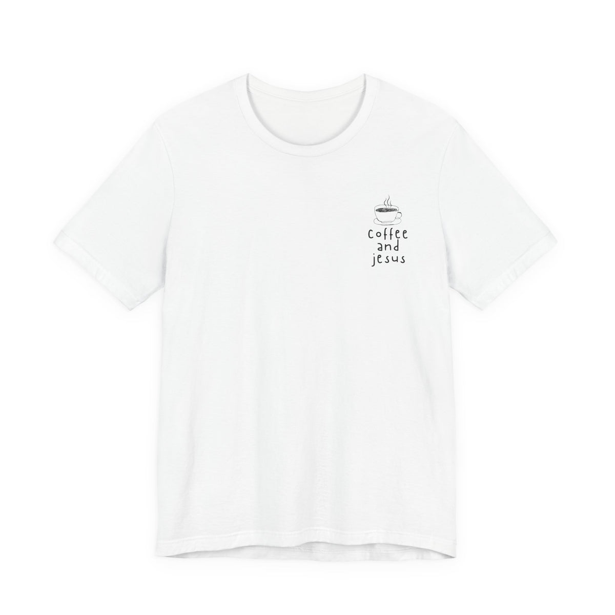 Coffee and Jesus Tee | Minimal Coffee Cup Christian Shirt