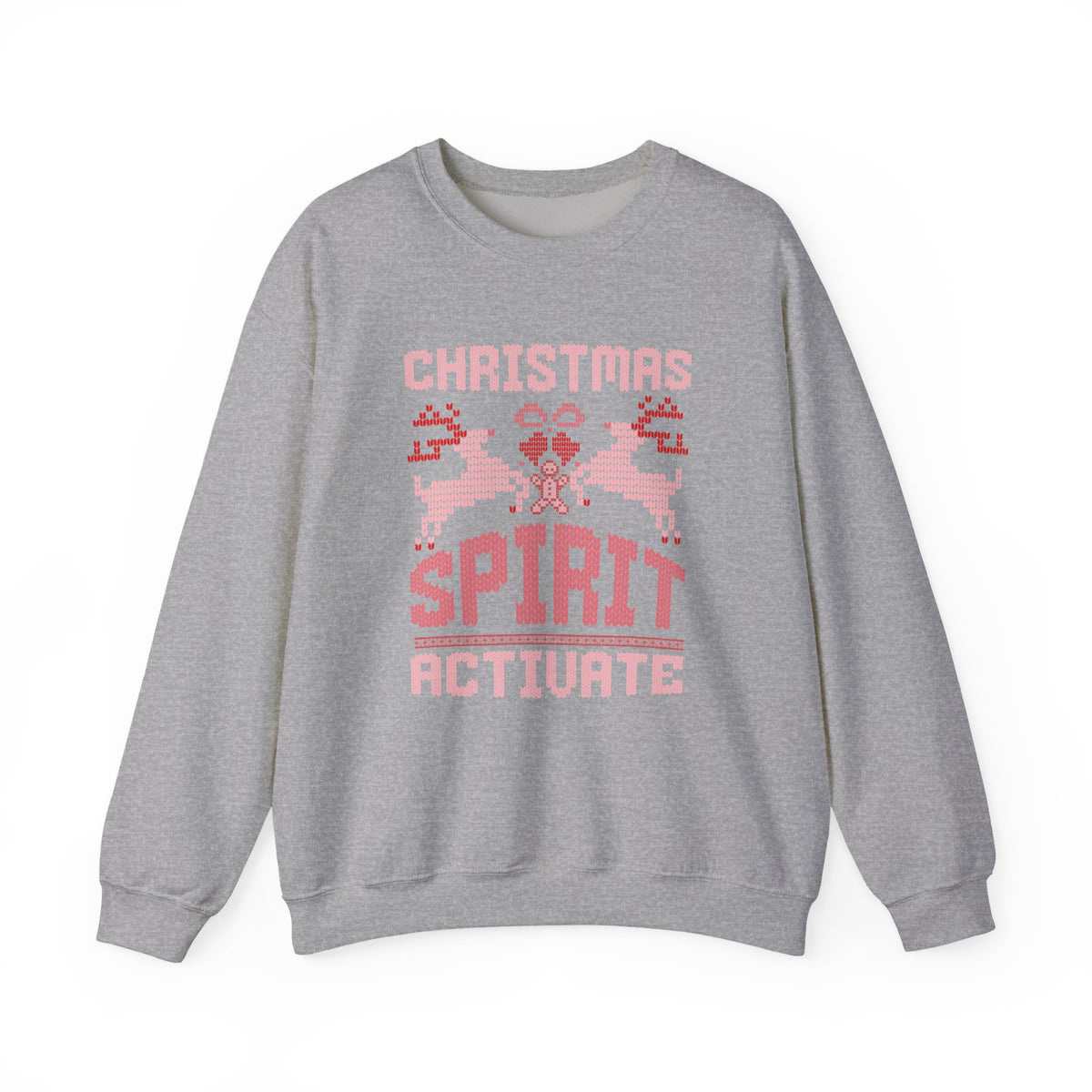 Christmas Sweatshirt Retro Pixel Reindeer Design | Christmas Spirit Activate Crewneck