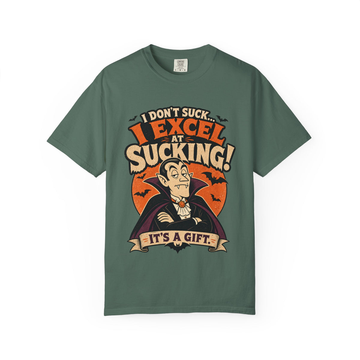 I Don't Suck I Excel At Sucking Vampire Illustration T-shirt