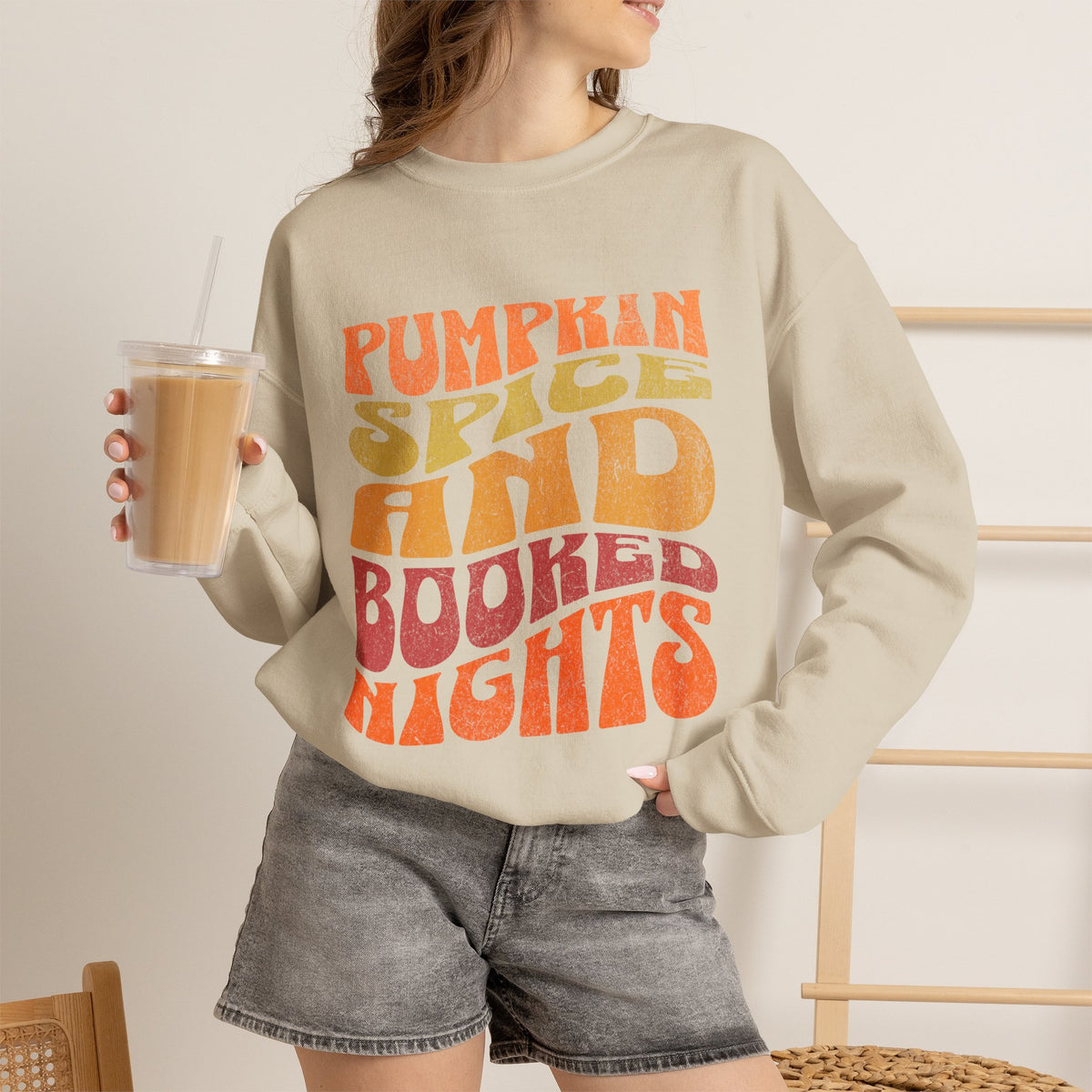 Pumpkin Spice and Booked Nights Sweatshirt | Fall Reading Vibes