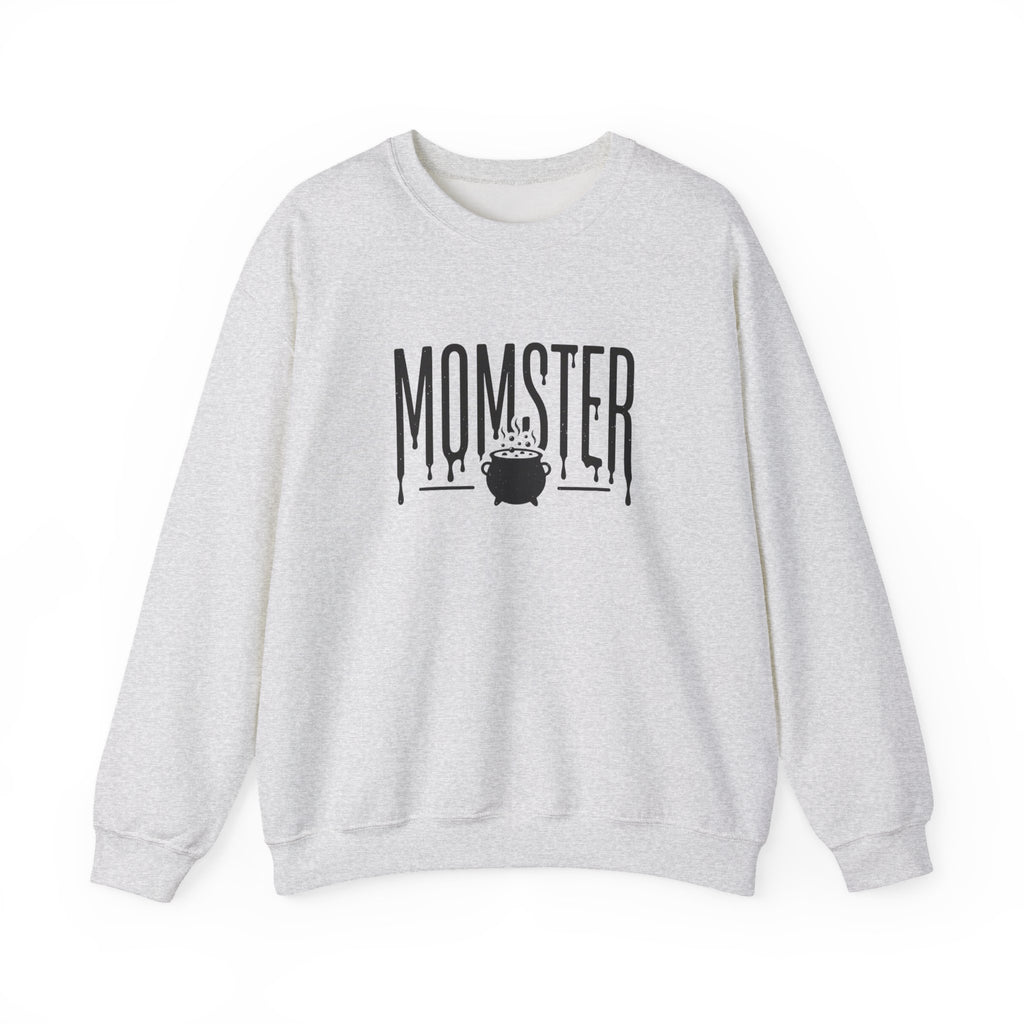 Momster Halloween Sweatshirt | spooky scary witch cauldron mom graphic