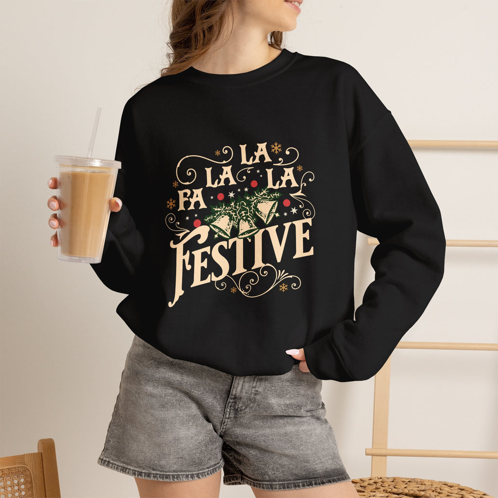 Christmas Sweatshirt |Fa La La La Festive Holiday Style Bells