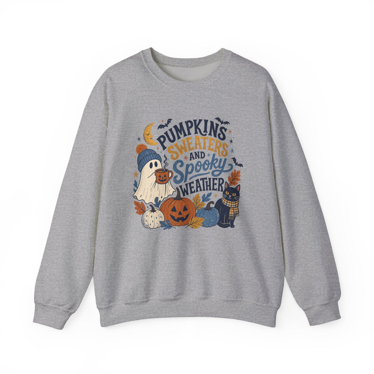 Pumpkins Sweaters and Spooky Weather Crewneck Sweatshirt | Halloween Autumn Cozy