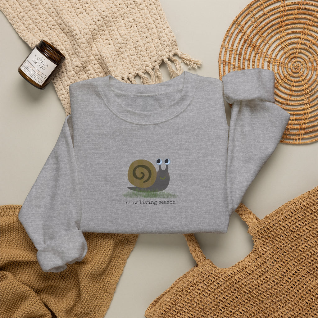 Fall Sweatshirt | Slow Living Season Cute Snail