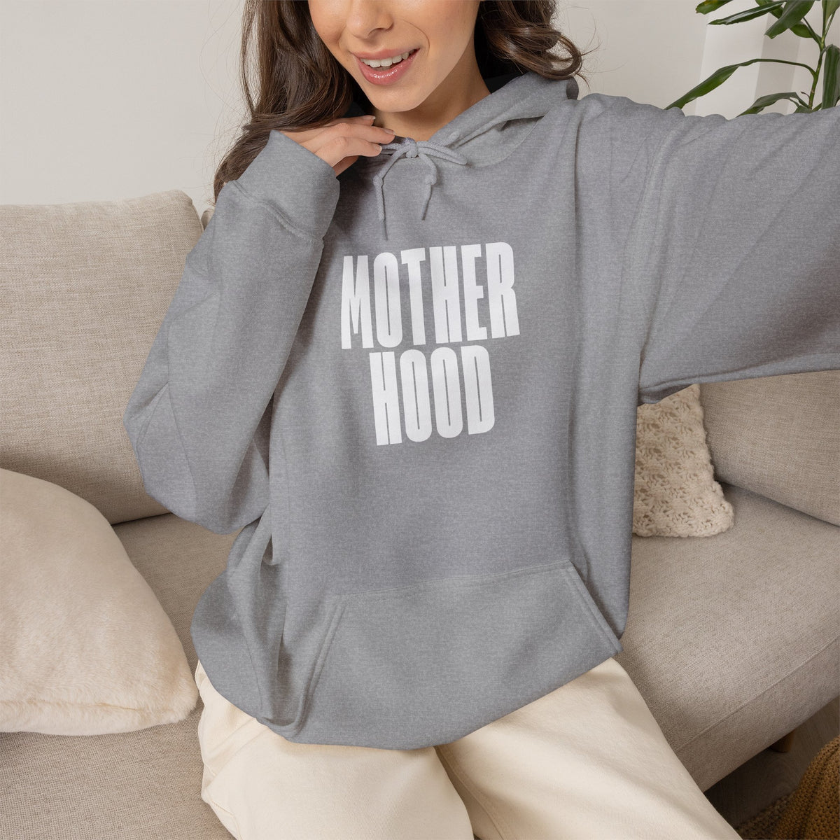 Motherhood bold text Hoodie | Mom graphic sweatshirt