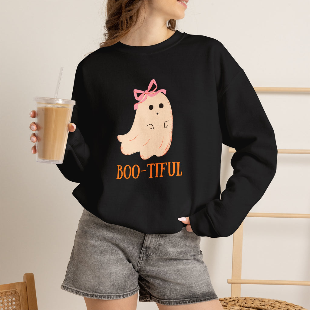 Cute Pastel Ghost Boo-tiful Crewneck | Halloween Ghost Sweatshirt