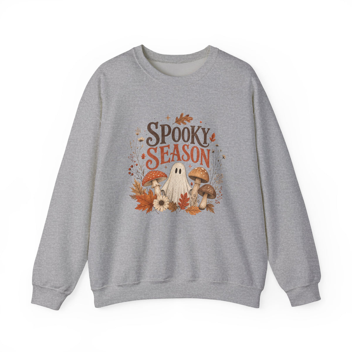 Spooky Season ghost mushrooms autumn leaves sweatshirt | Halloween fall