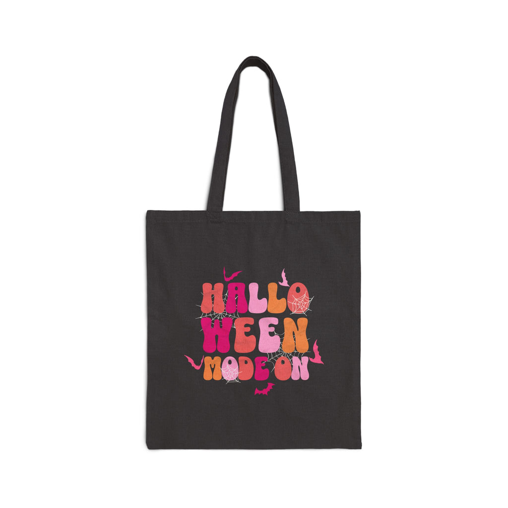 Halloween Mode On Tote Bag | Retro Pumpkin Typography, Fall Trick or Treat