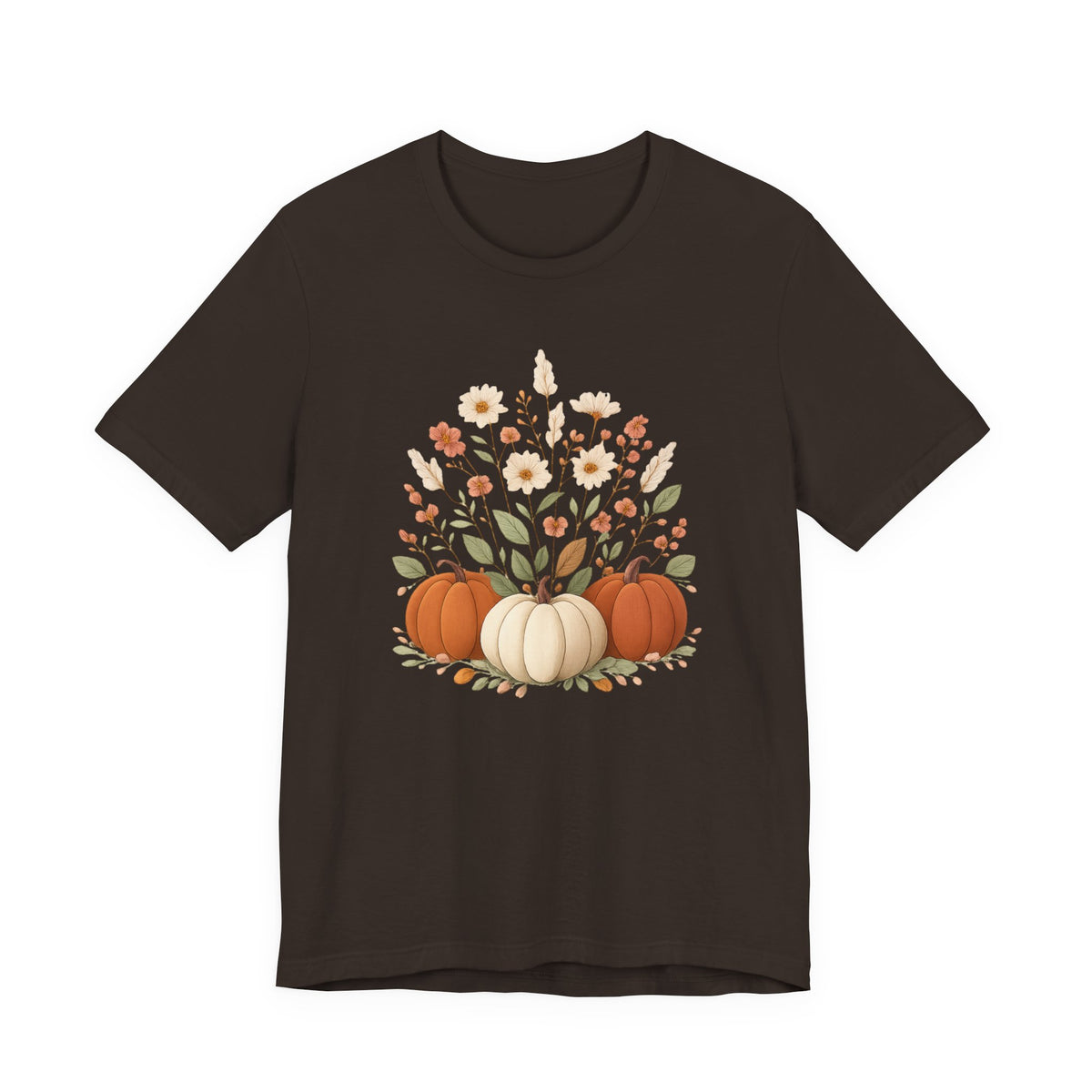 Autumn Pumpkins and Wildflowers Tee | Fall Floral Pumpkin Trio