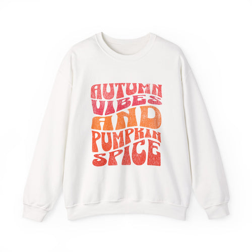 Autumn Vibes and Pumpkin Spice Sweatshirt | Fall Typography Crewneck