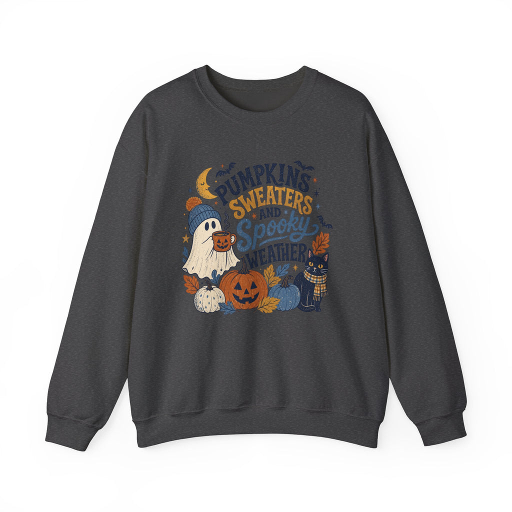 Pumpkins Sweaters and Spooky Weather Crewneck Sweatshirt | Halloween Autumn Cozy