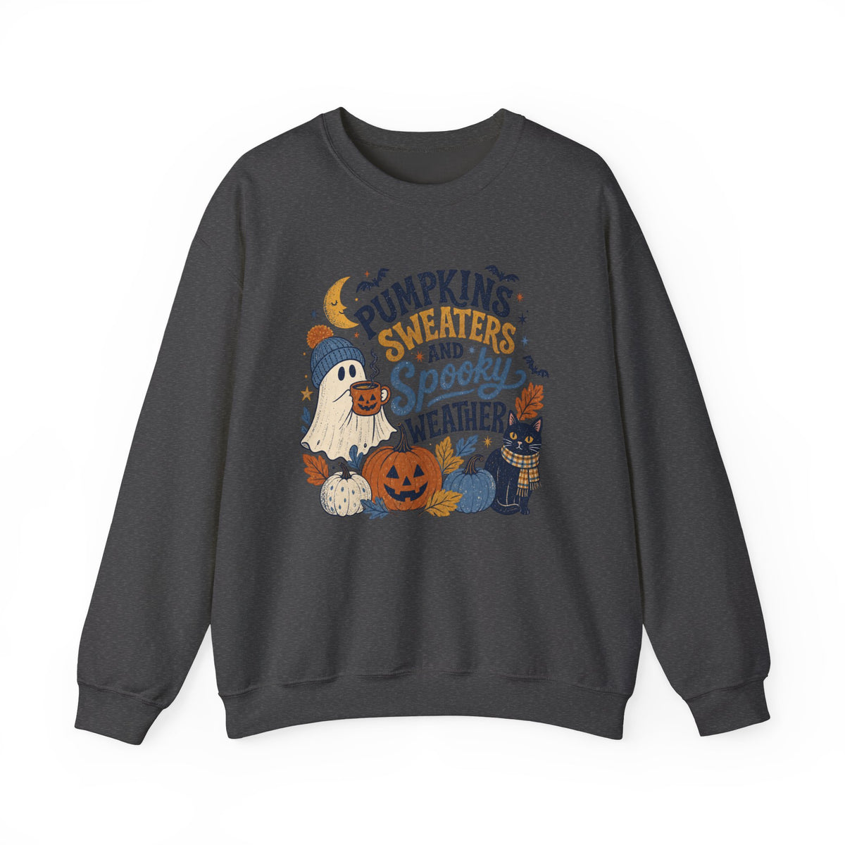 Pumpkins Sweaters and Spooky Weather Crewneck Sweatshirt | Halloween Autumn Cozy
