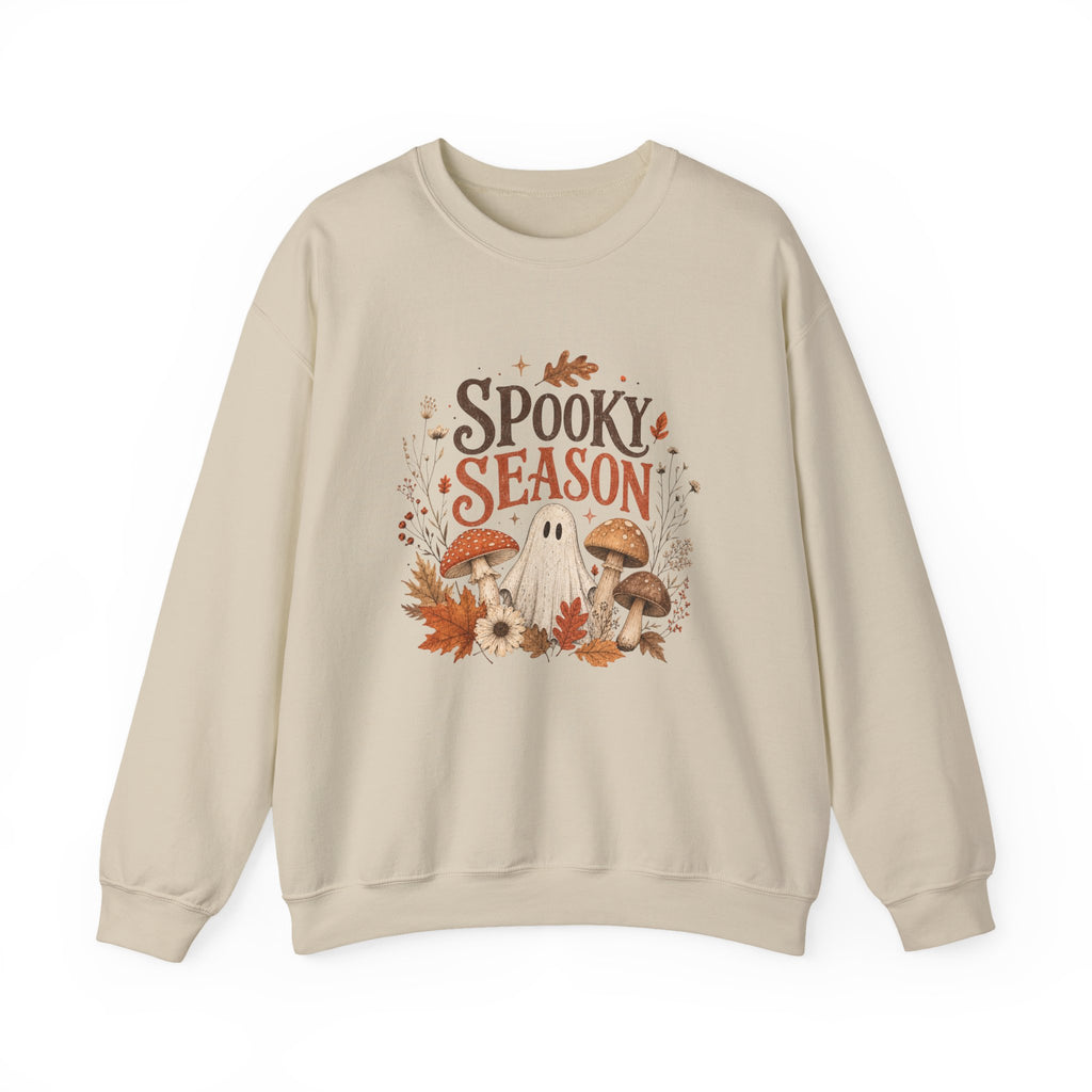 Spooky Season ghost mushrooms autumn leaves sweatshirt | Halloween fall