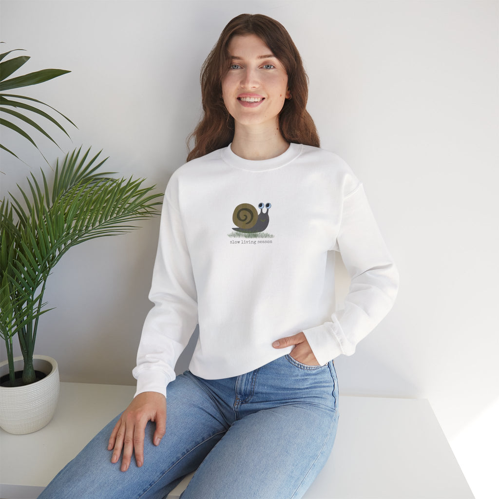 Fall Sweatshirt | Slow Living Season Cute Snail
