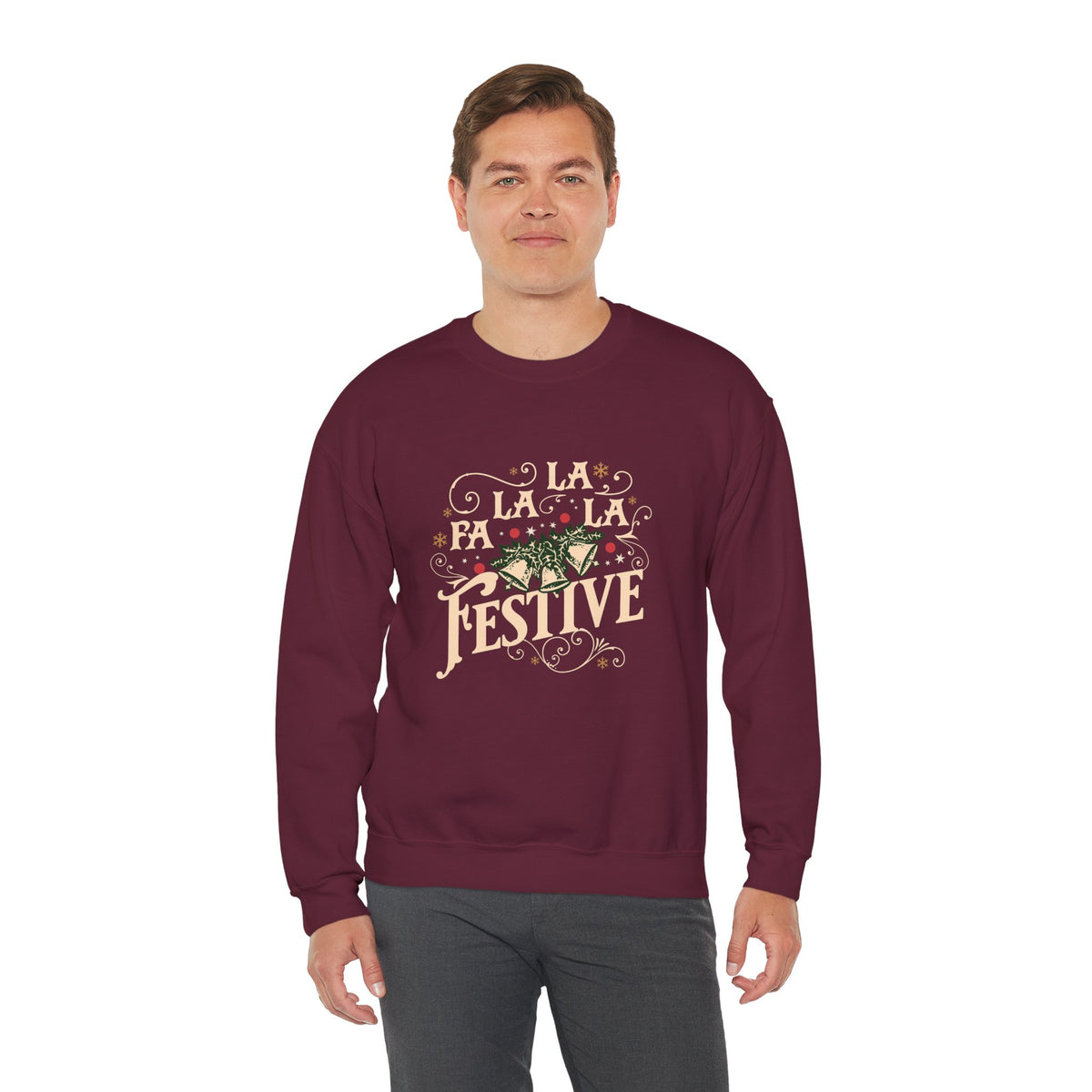 Christmas Sweatshirt |Fa La La La Festive Holiday Style Bells