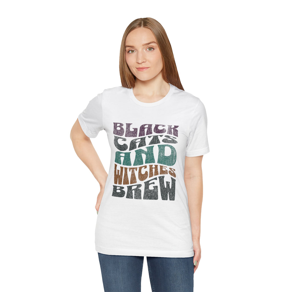 Black Cats and Witches Brew Tee | Retro Halloween Typography