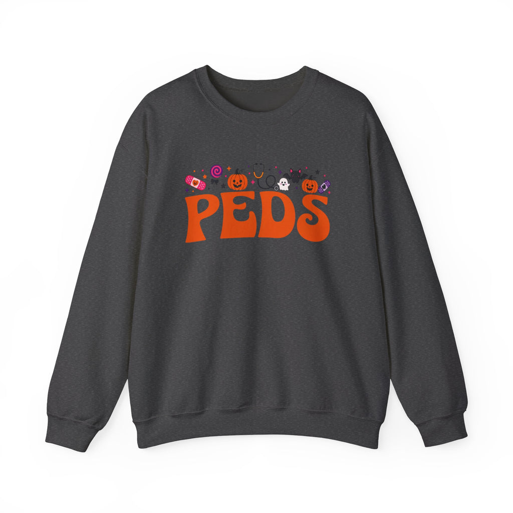 Halloween Nurse Sweatshirt PEDS | Pumpkin Candy Bat Ghost Crewneck