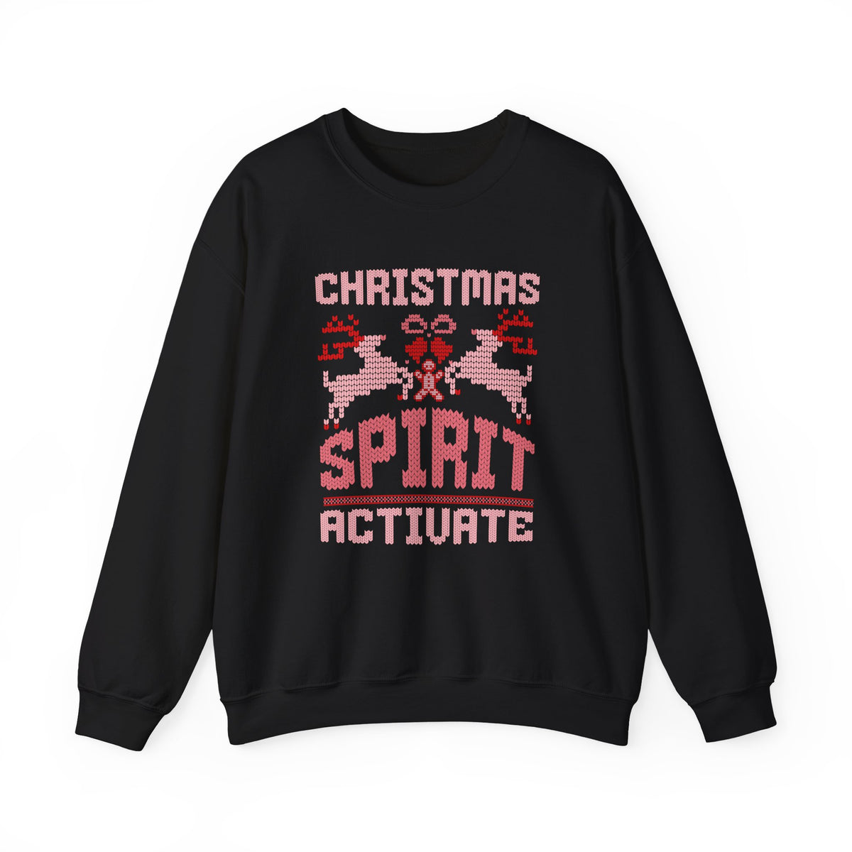 Christmas Sweatshirt Retro Pixel Reindeer Design | Christmas Spirit Activate Crewneck