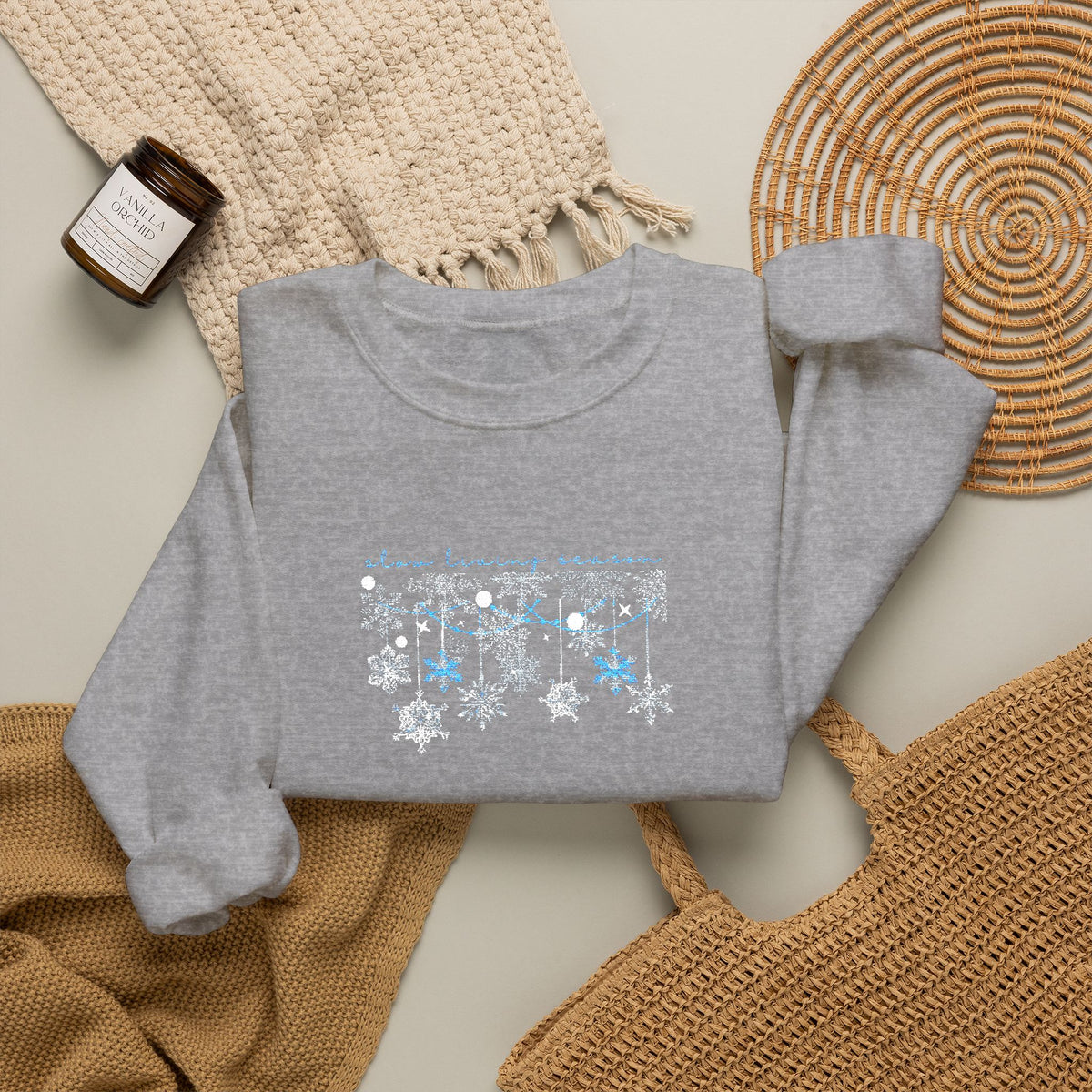 Embroidered Sweatshirt Winter Snowflakes | Slow Living Season Christmas