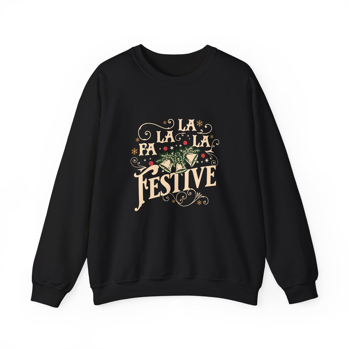 Christmas Sweatshirt |Fa La La La Festive Holiday Style Bells