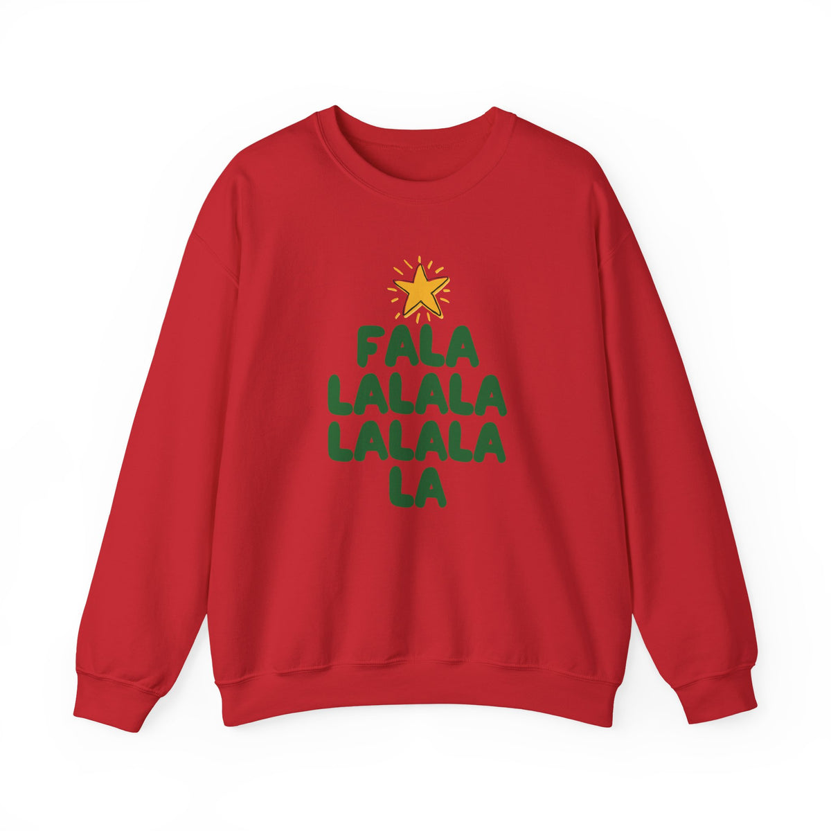 Christmas Sweatshirt Tree Design| Festive Cute Fala Lalala Christmas Tree with Star Crewneck