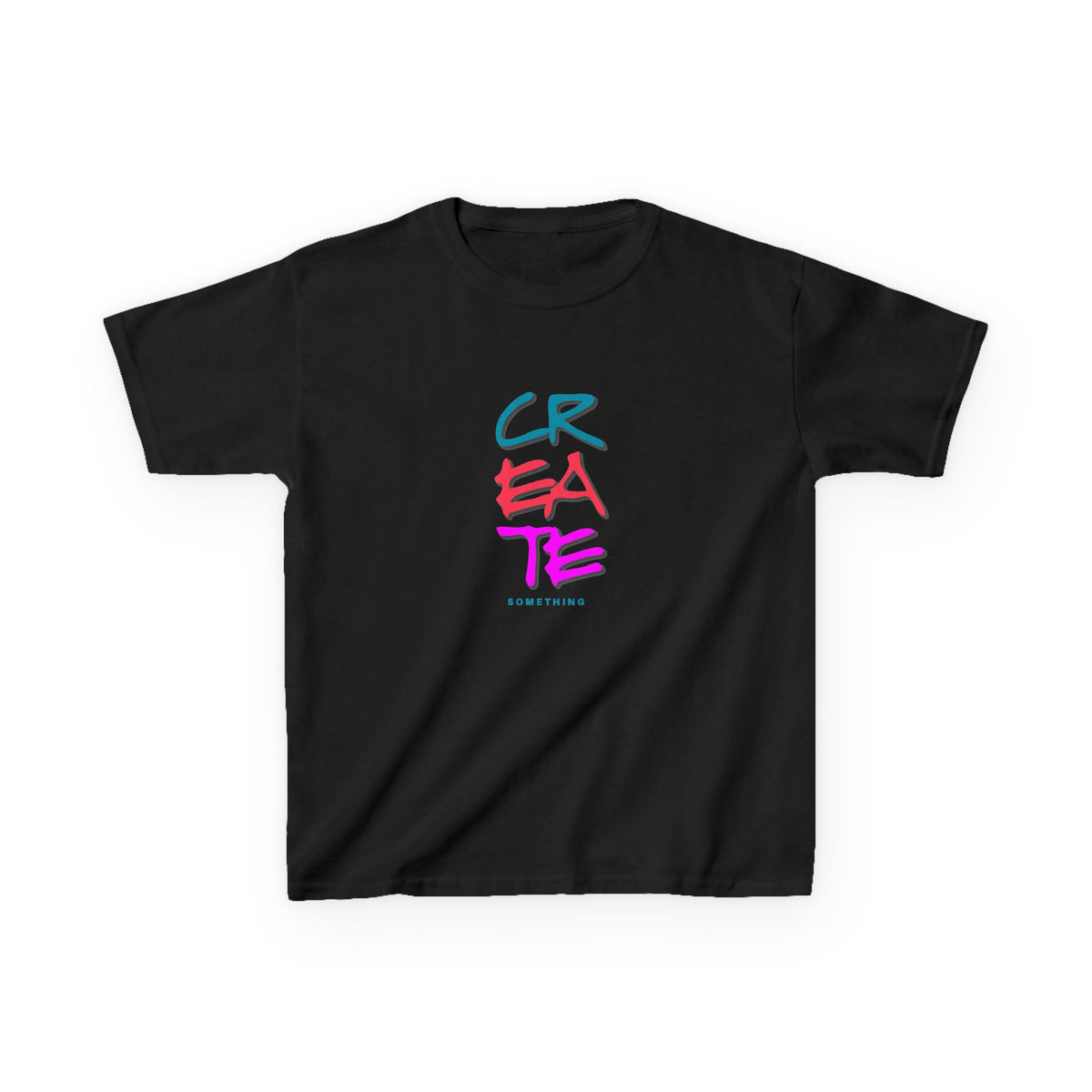 Create Text Graphic Kids Tee | Colorful Brushstroke Typography