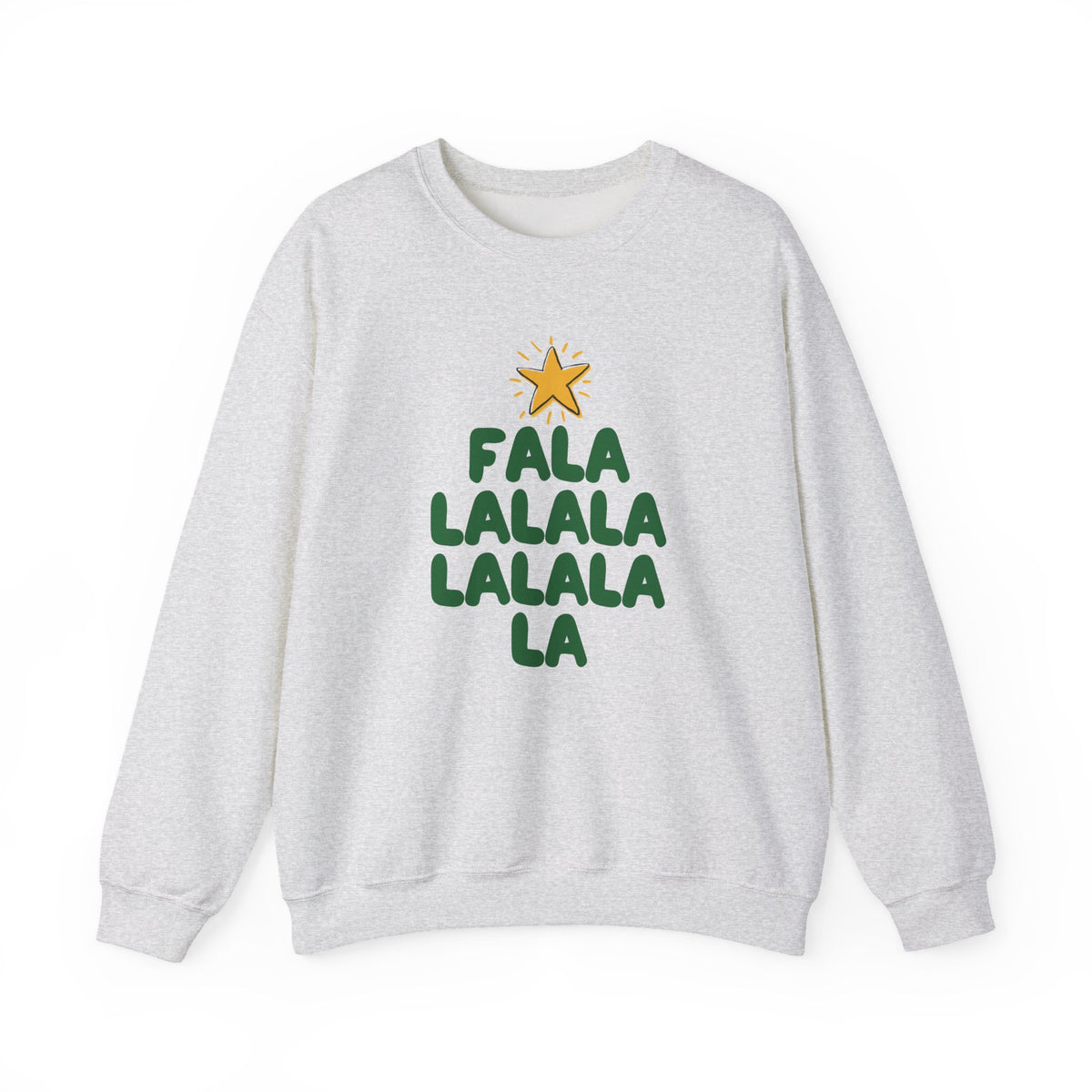 Christmas Sweatshirt Tree Design| Festive Cute Fala Lalala Christmas Tree with Star Crewneck