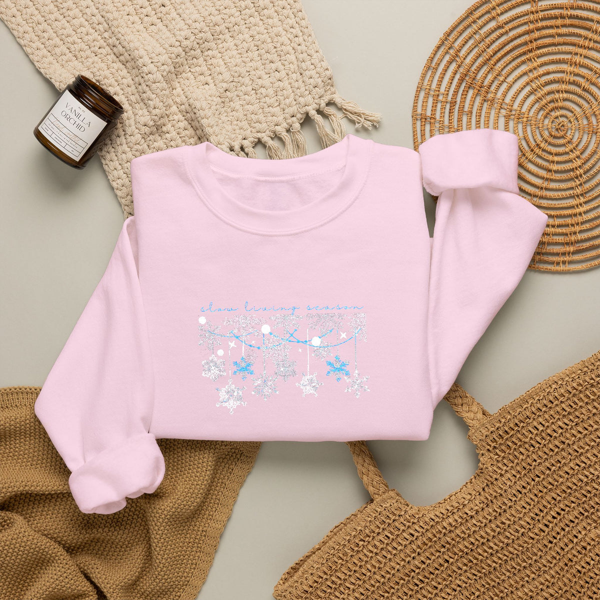 Embroidered Sweatshirt Winter Snowflakes | Slow Living Season Christmas