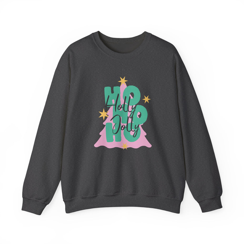 Holiday Christmas Sweatshirt| Ho Ho Ho Holly Jolly Tree Crewneck