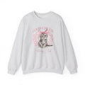 Christmas Kitten Sweatshirt | Cute Cat Illustration, Good Cheer Holiday Club Pink Coquette Style