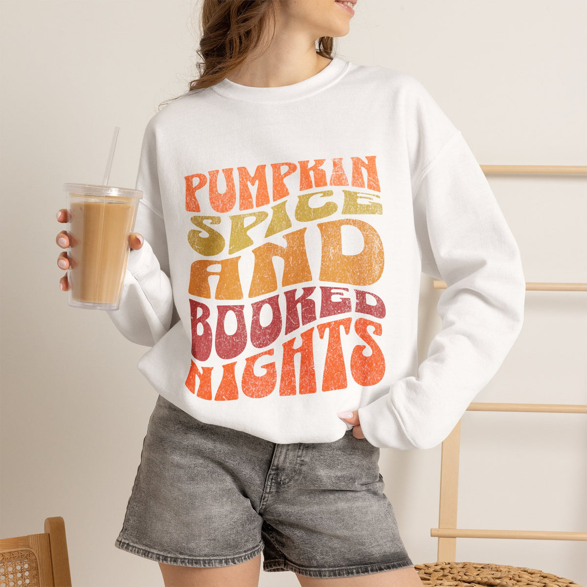 Pumpkin Spice and Booked Nights Sweatshirt | Fall Reading Vibes