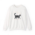 Halloween Sweatshirt | Black Cat Celestial Stars Illustration