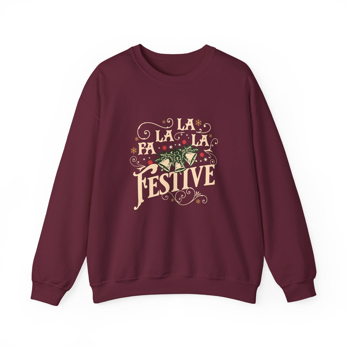 Christmas Sweatshirt |Fa La La La Festive Holiday Style Bells