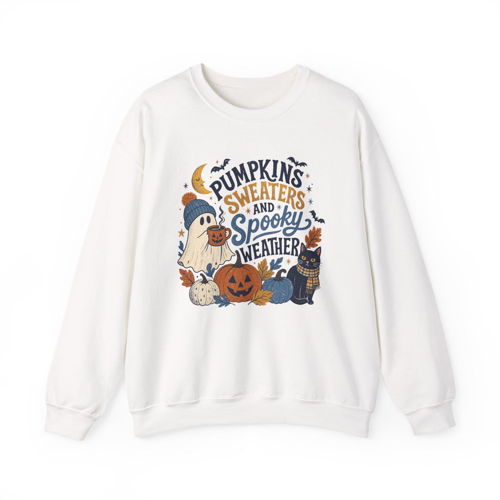 Pumpkins Sweaters and Spooky Weather Crewneck Sweatshirt | Halloween Autumn Cozy