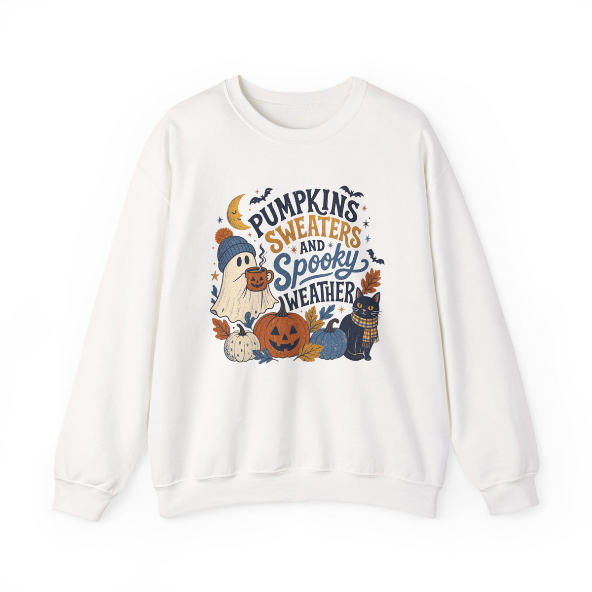 Pumpkins Sweaters and Spooky Weather Crewneck Sweatshirt | Halloween Autumn Cozy