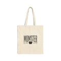 Momster Halloween Mom Tote | Cotton Canvas Tote, Spooky Bat Graphic, Distressed Lettering